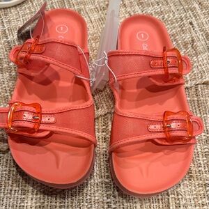Cat & Jack Coral Double-Buckle Slide Sandals